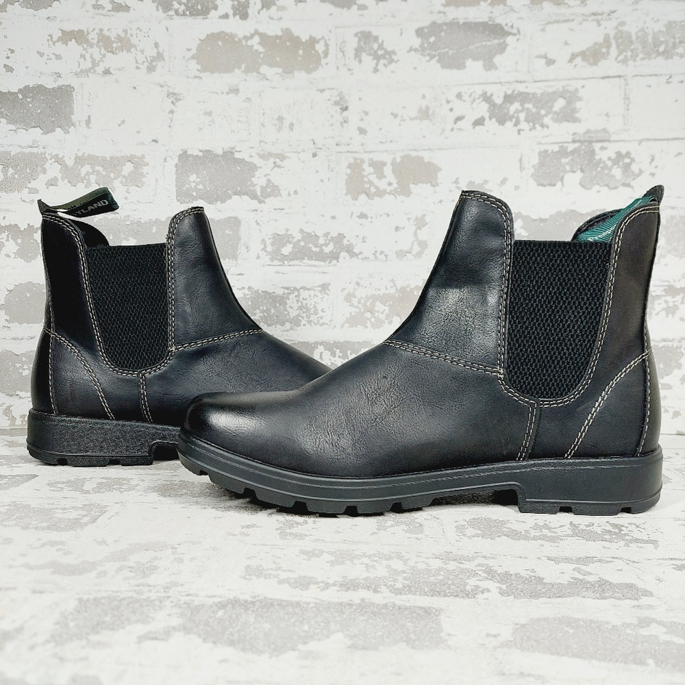 New Eastland Men's Cyrus Black Faux Leather Chelsea Boots M686 - Picture 5 of 11